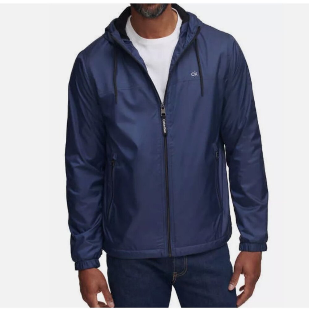Calvin Klein Men’s Hooded Windbreaker Navy M
